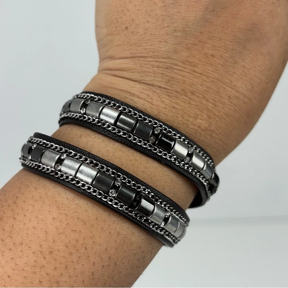 Stella & Dot Cady Wrap Bracelet Silver (Retired)